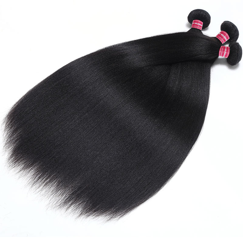 Klaiyi Yaki Straight Bundles Flash Sale Brazilian Human Virgin Hair Most Natural Yaki Weave 2/3/4 Bundles/Pack