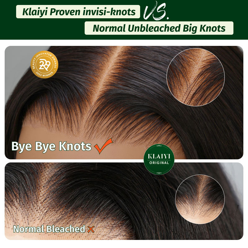 Klaiyi 13x4 Pre-Everything™ Lace Frontal Wig Water Wave & Curly  Mixed Human Hair Glueless Wig