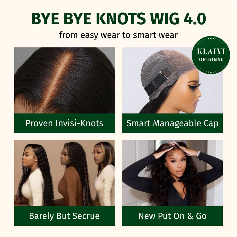 Klaiyi Jerry Curly Human Hair Wigs 7X5 Bye Bye Knots Lace Closure Wigs Flash Sale