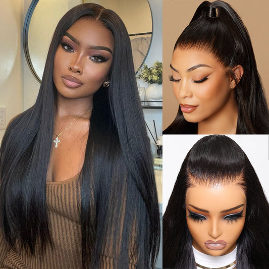 Klaiyi Straight Hair 7x5 Bye Bye Knots 13x4 Pre-Everything Put On and Go Glueless Wig  Flash Sale Affordable Lace Part Wig