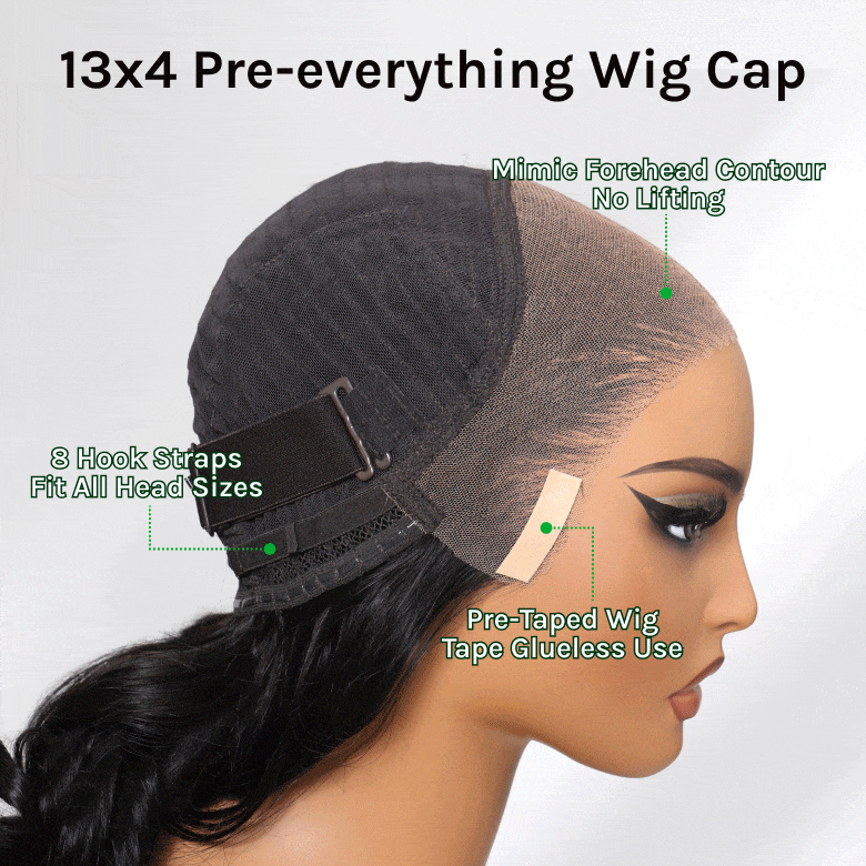Klaiyi 13x4 Pre-Everything™ Lace Frontal Wig Water Wave & Curly  Mixed Human Hair Glueless Wig