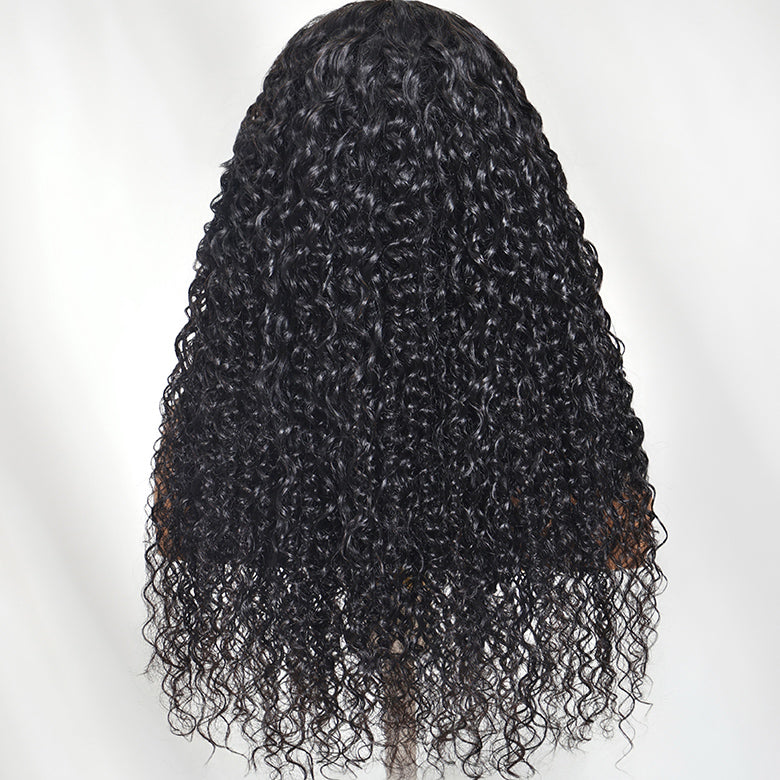 Klaiyi 13x4 Pre-Everything™ Lace Frontal Wig Water Wave & Curly  Mixed Human Hair Glueless Wig